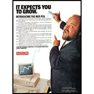 1985 NCR National Register Company PC6 Computer Vintage Print Ad Wall Art